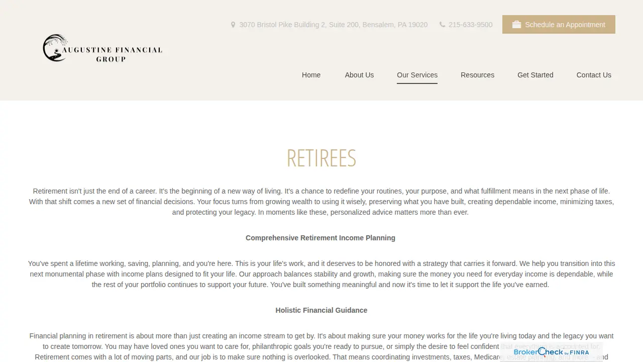 Augustine Financial Group page