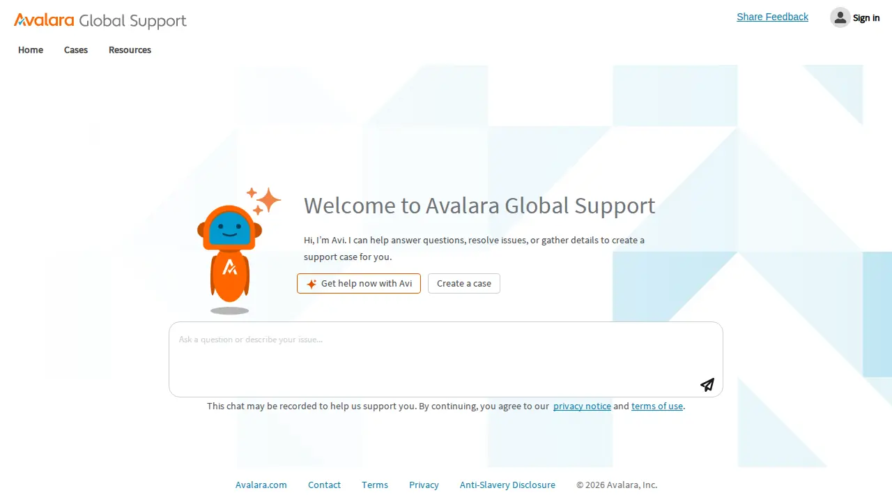 Avalara page