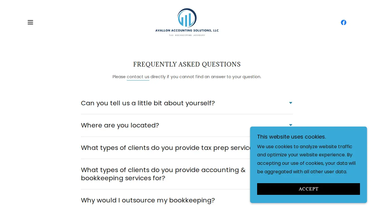 Avallon Accounting Solutions page