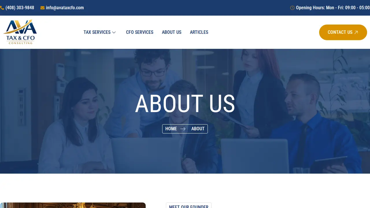 AVA Tax & CFO Consulting page