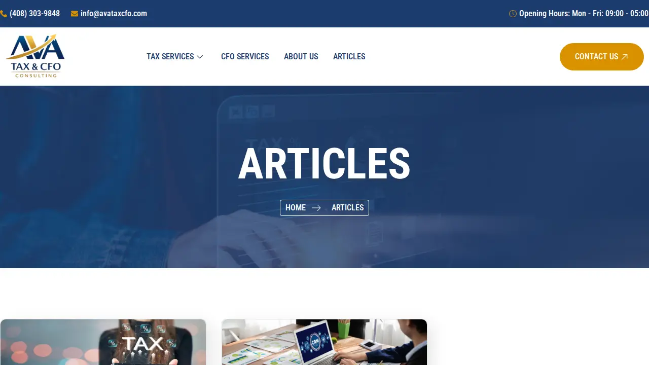 AVA Tax & CFO Consulting page