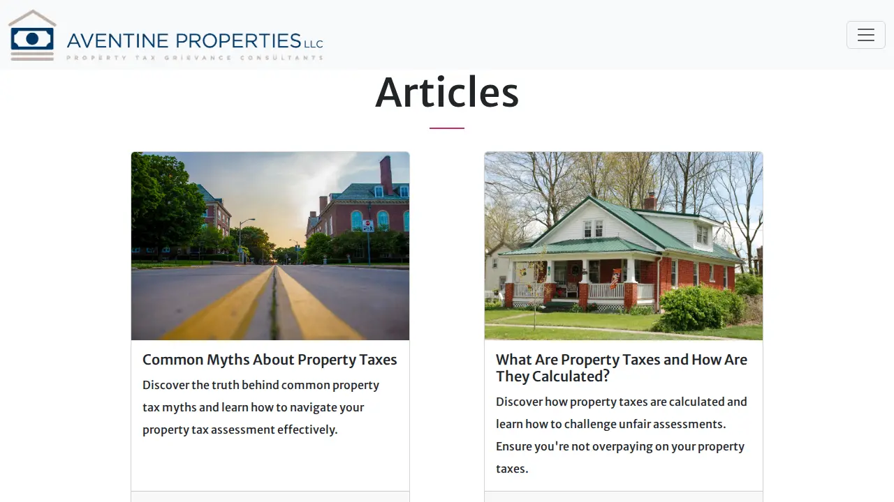 Aventine Properties LLC Tax Grievance page