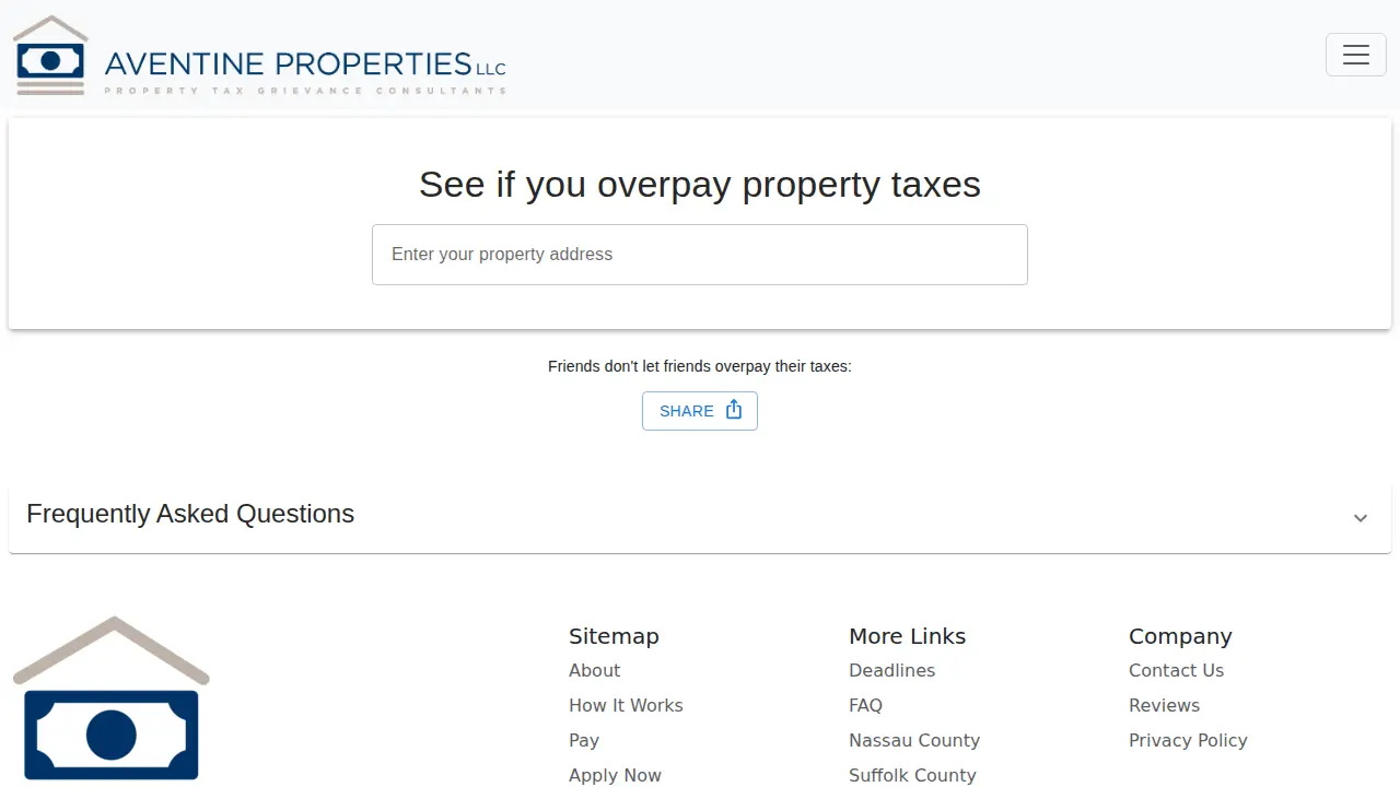 Aventine Properties LLC Tax Grievance page