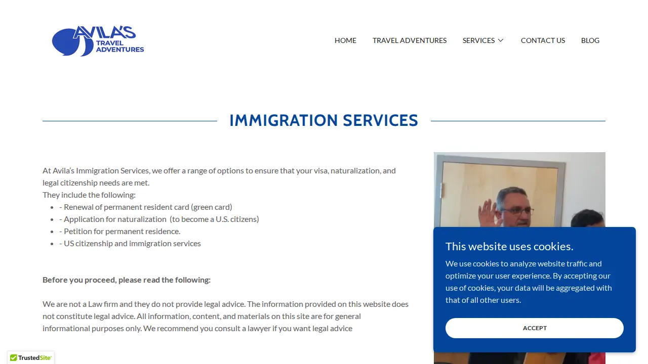 Avila Services page