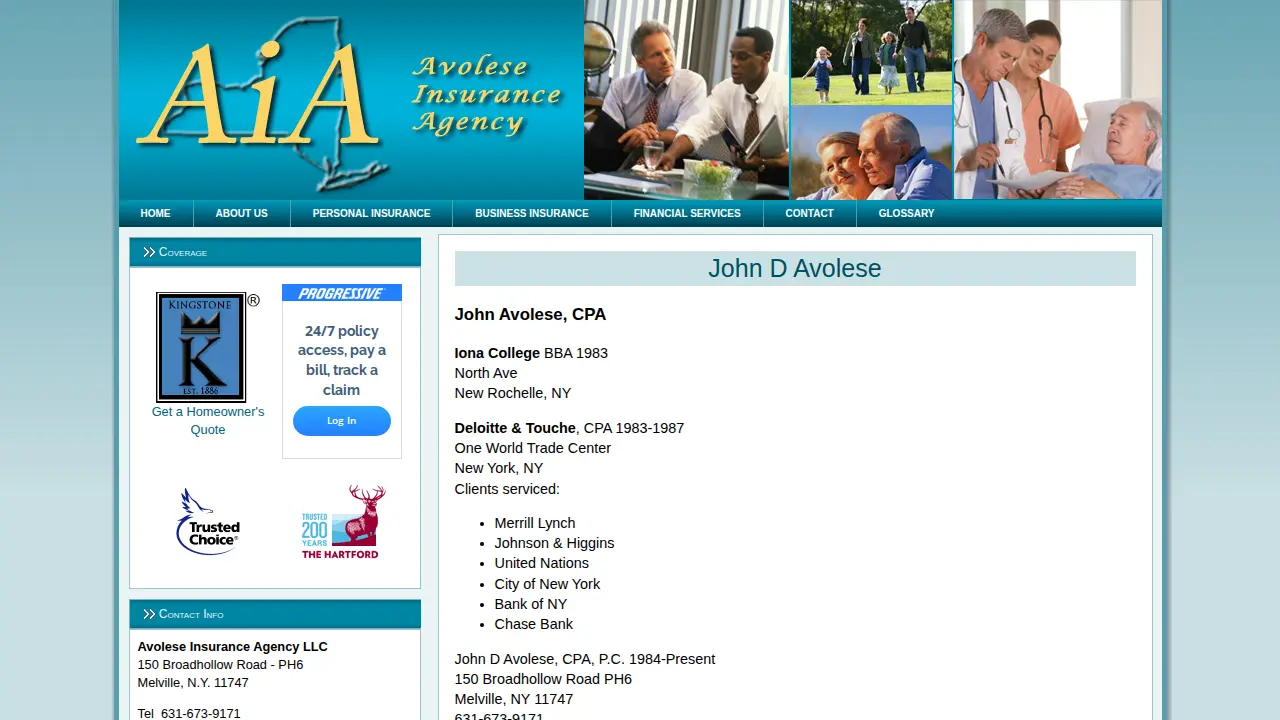 John D Avolese PC page