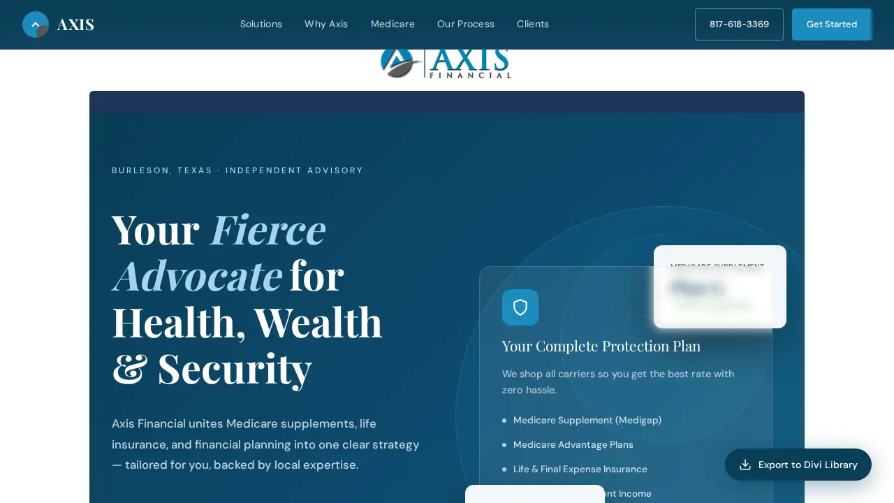Axis Financial page