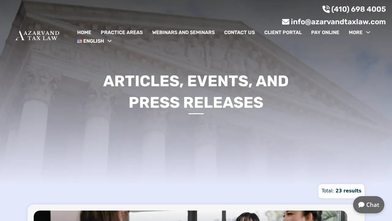 Azarvand Tax Law page