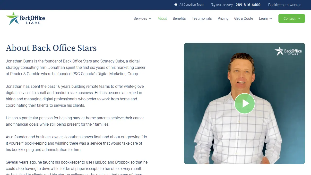 Back Office Stars page