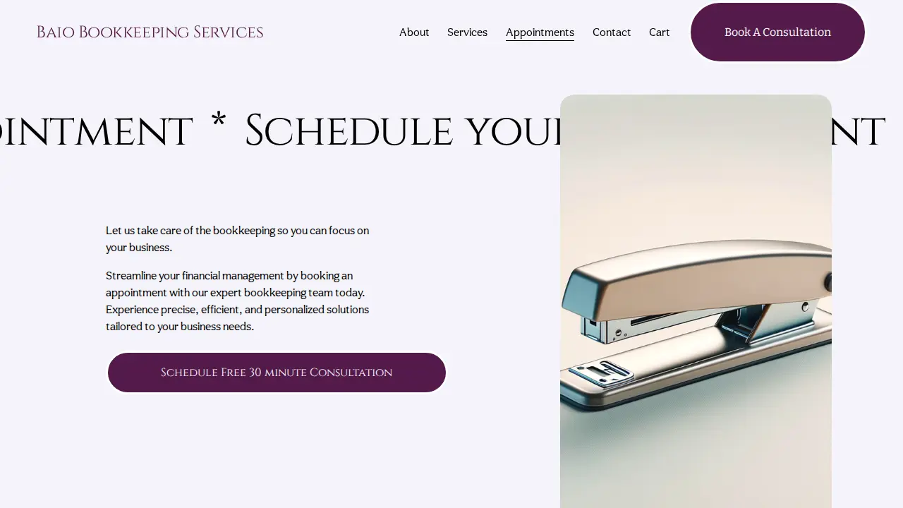 Baio Bookkeeping Services page