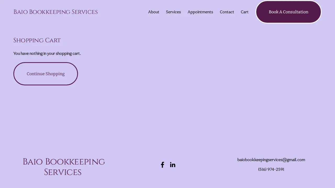 Baio Bookkeeping Services page