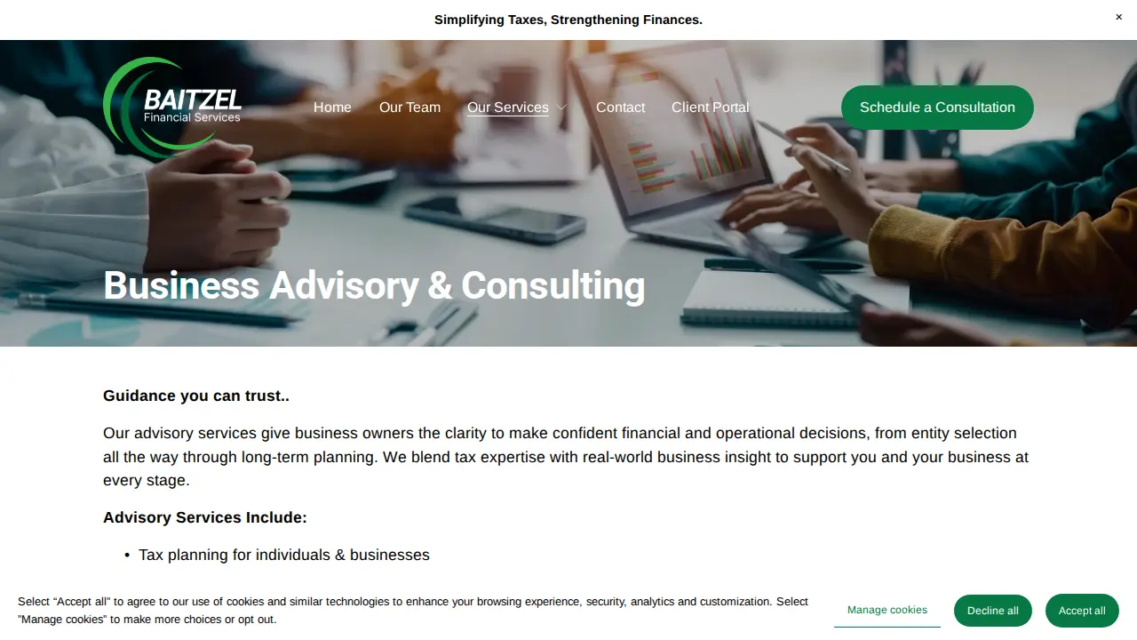 Baitzel Financial Services page