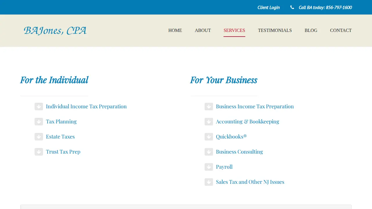 BAJones CPA page