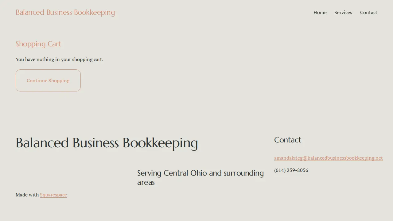 Balanced Business Bookkeeping page