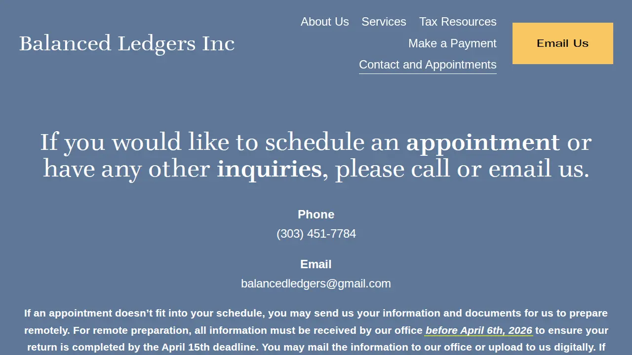 Balanced Ledgers page