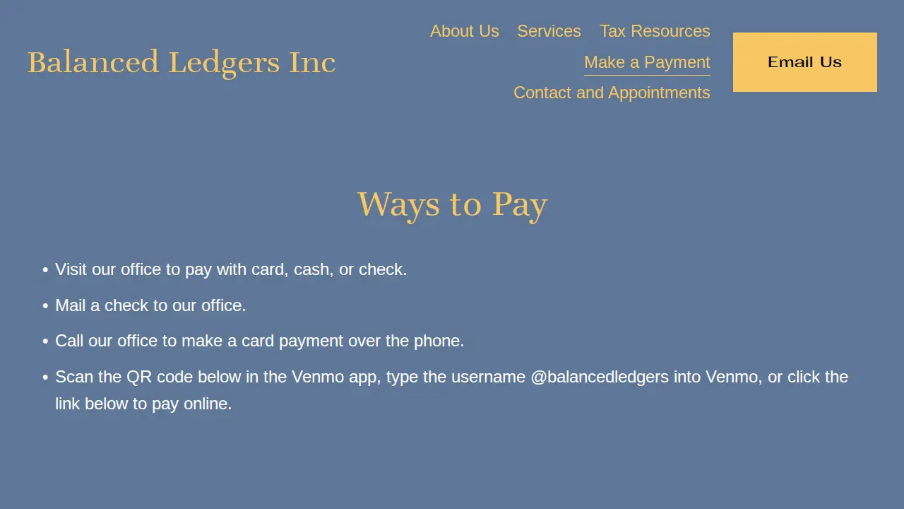 Balanced Ledgers page