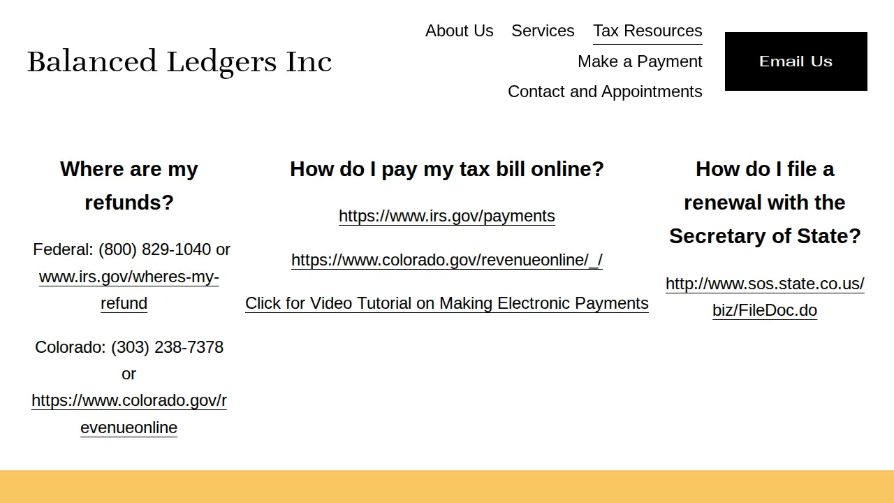 Balanced Ledgers page