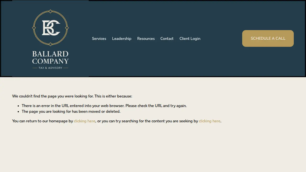 Ballard Company Tax & Advisory page