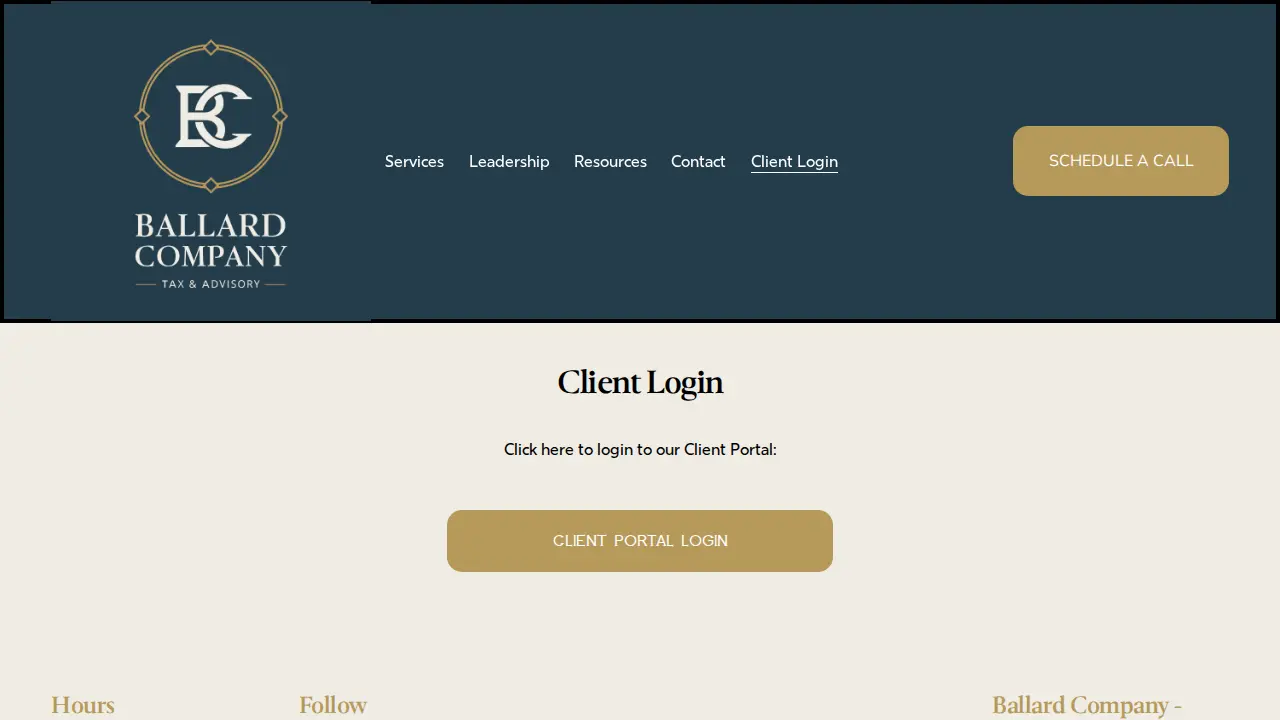 Ballard Company Tax & Advisory page