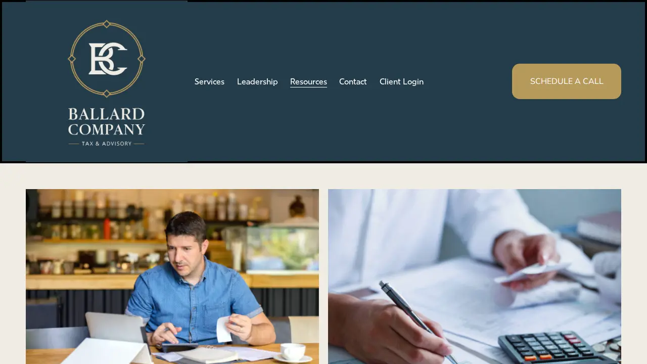 Ballard Company Tax & Advisory page