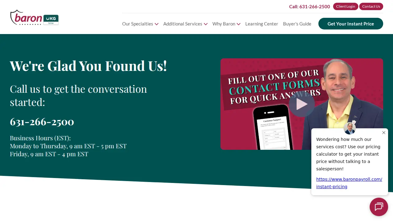 Baron Payroll page