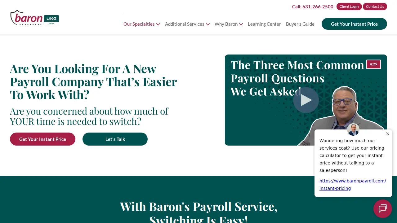 Baron Payroll page