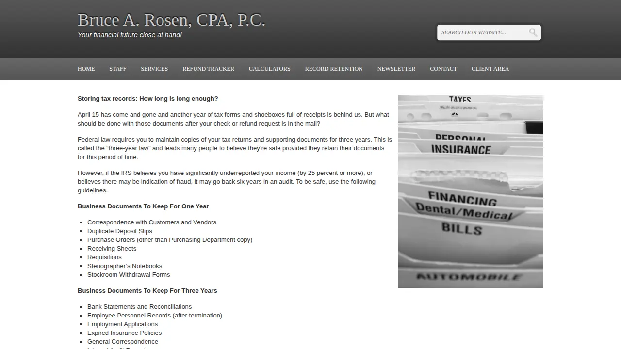 Bruce A Rosen CPA page