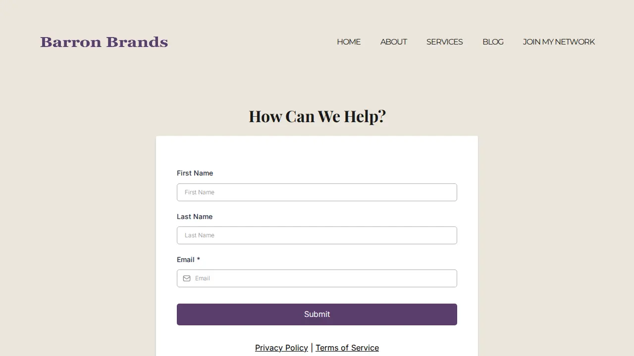 Barron Brands page