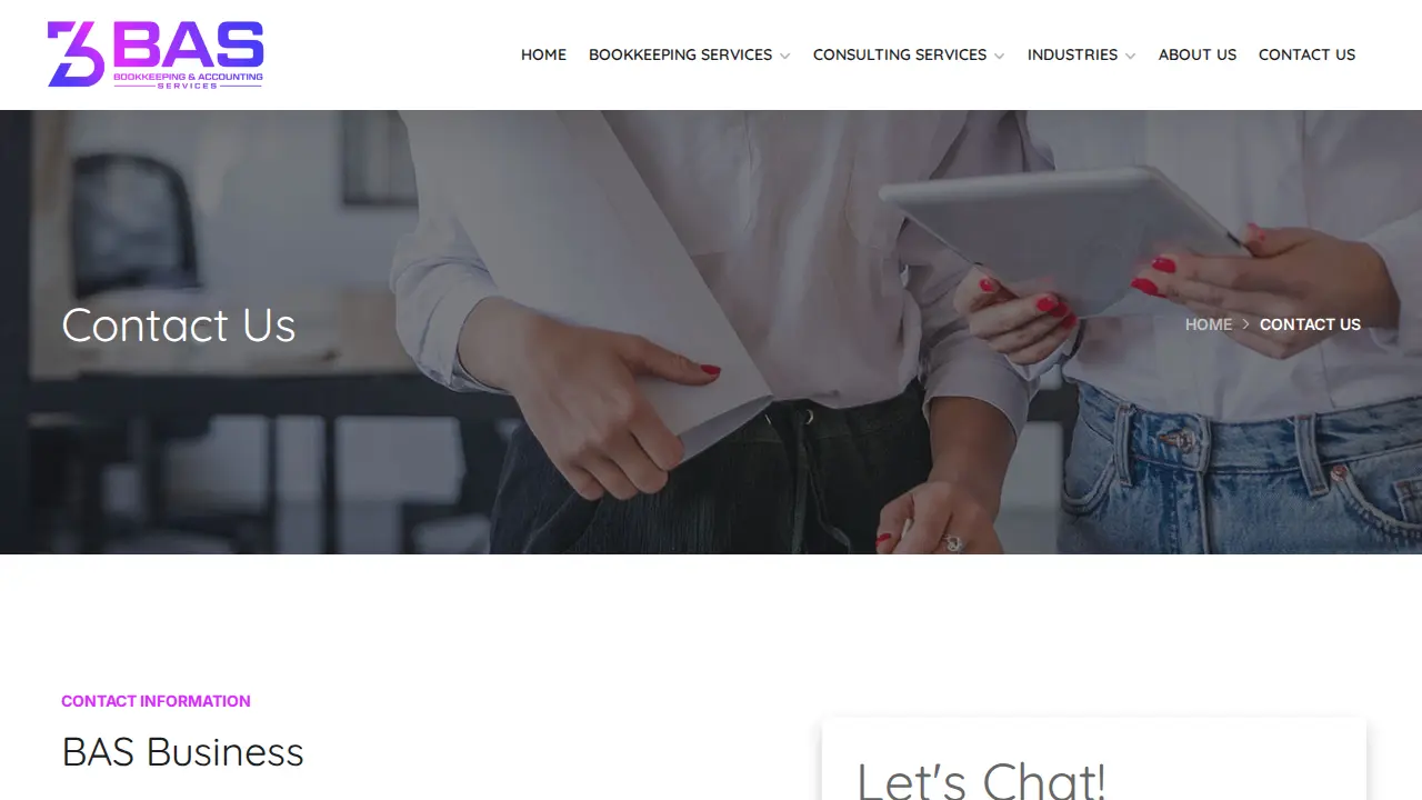 BAS Bookkeeping & Accounting Services page