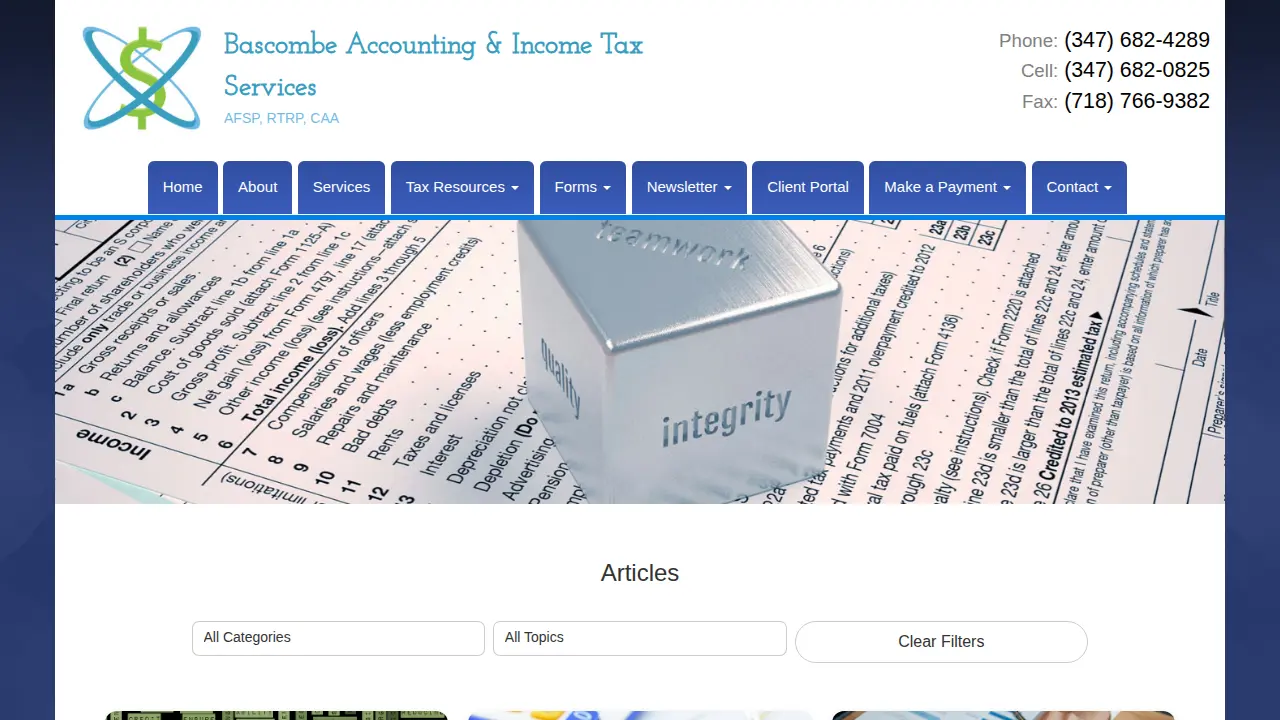 Bascombe Tax Services page