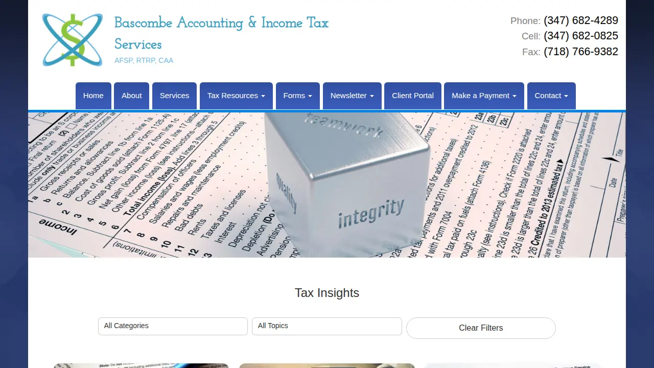 Bascombe Tax Services page