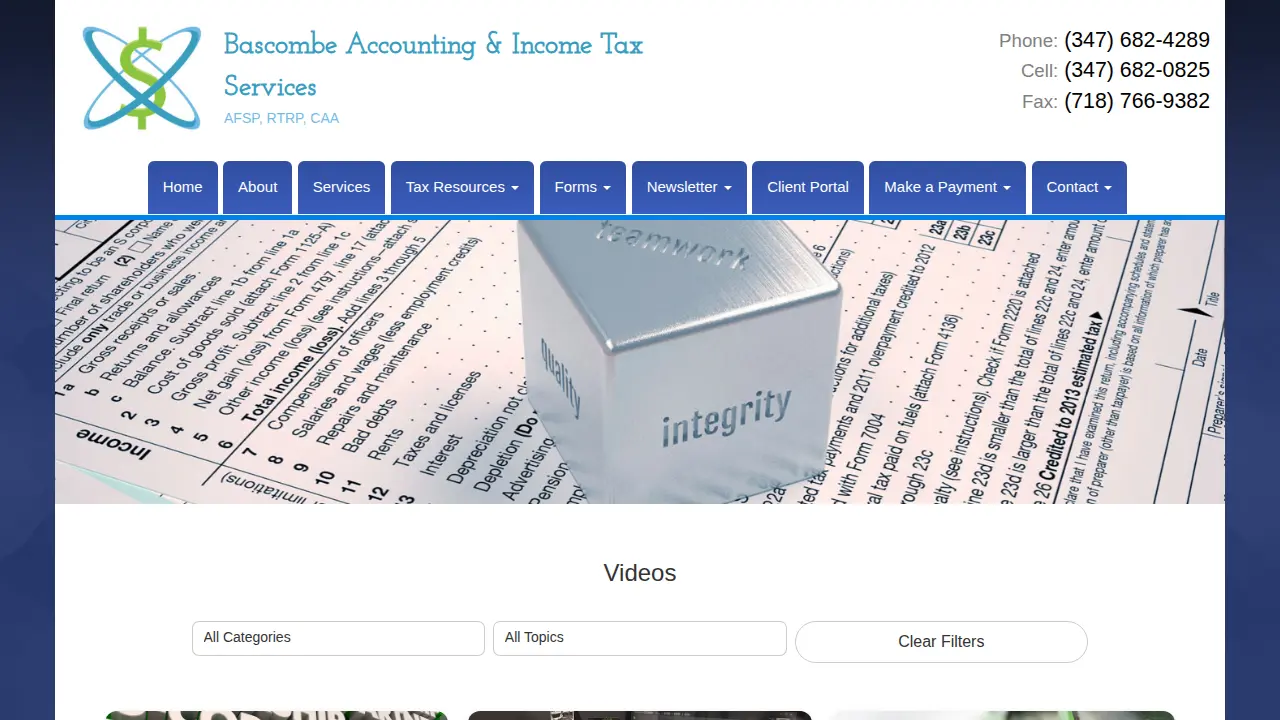Bascombe Tax Services page