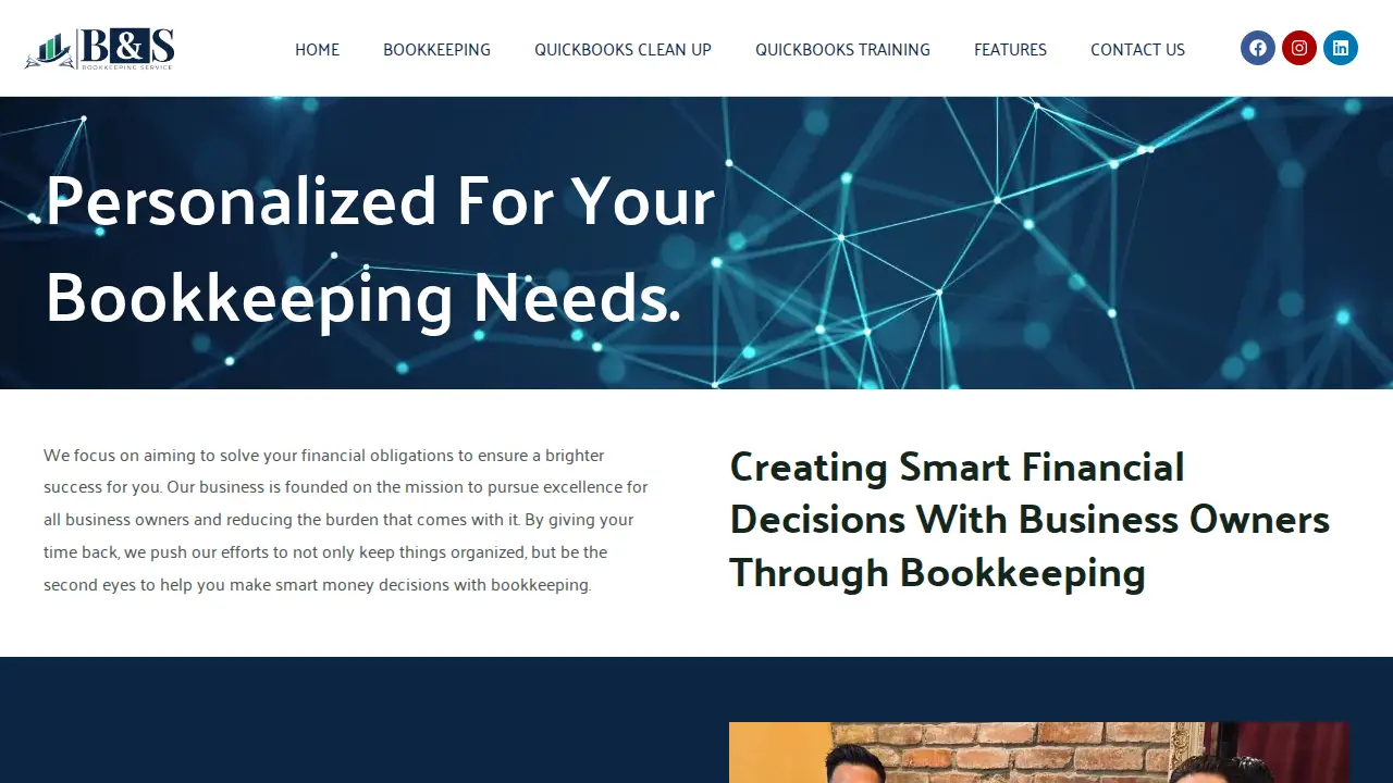 B&S Bookkeeping Services page