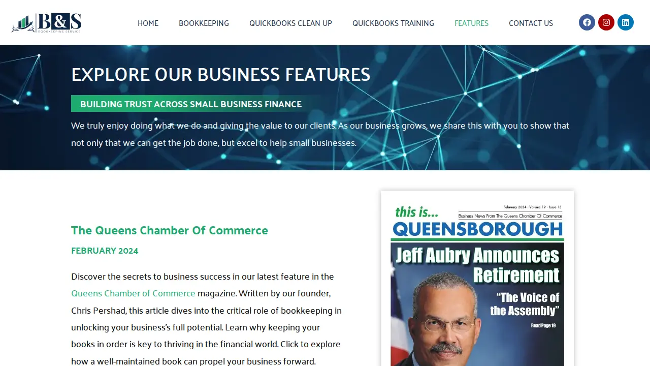 B&S Bookkeeping Services page