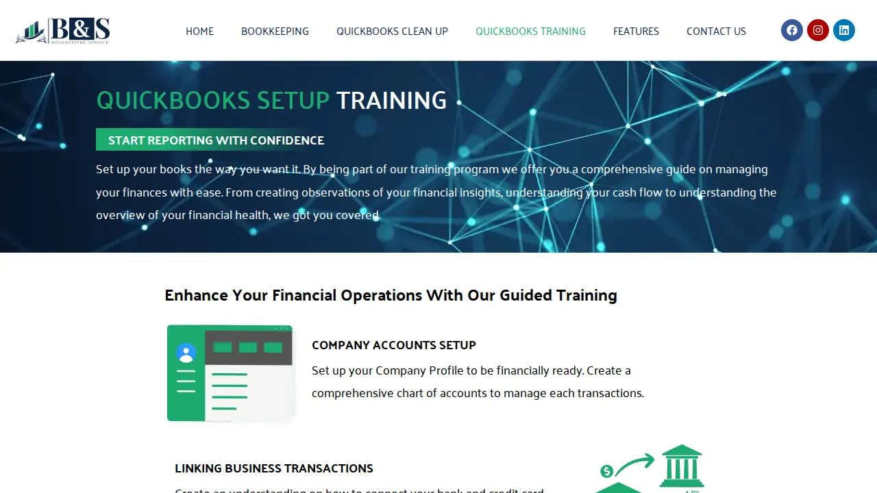 B&S Bookkeeping Services page