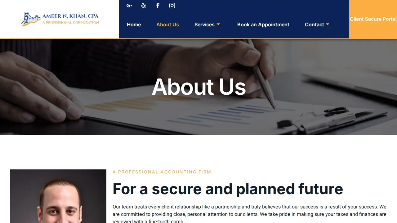 Ameer N. Khan, CPA, A Professional Corporation page