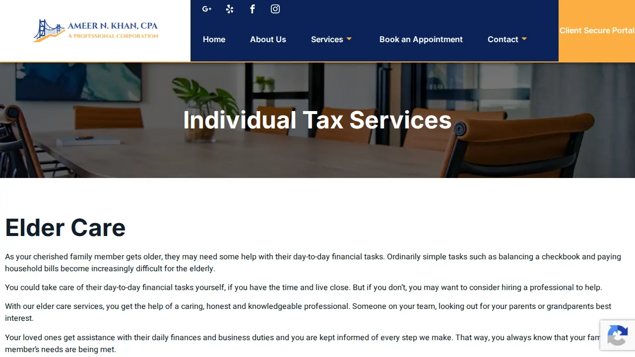 Ameer N. Khan, CPA, A Professional Corporation page