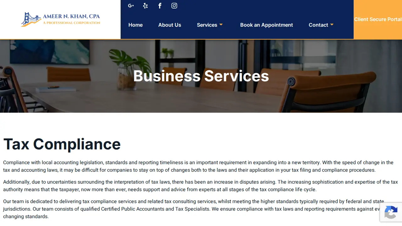 Ameer N. Khan, CPA, A Professional Corporation page
