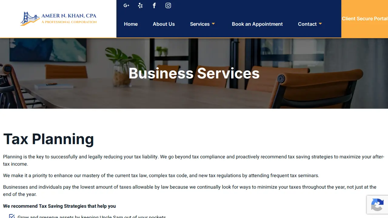 Ameer N. Khan, CPA, A Professional Corporation page