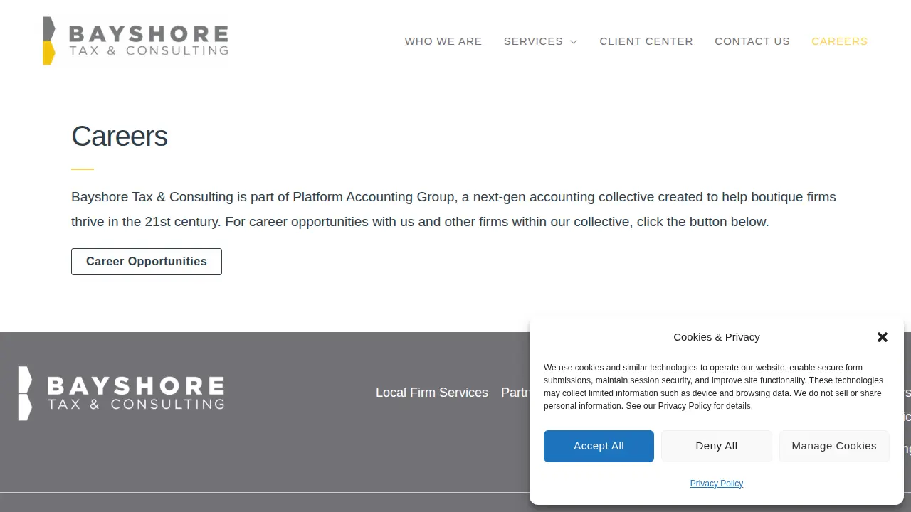 Bayshore Tax and Consulting page