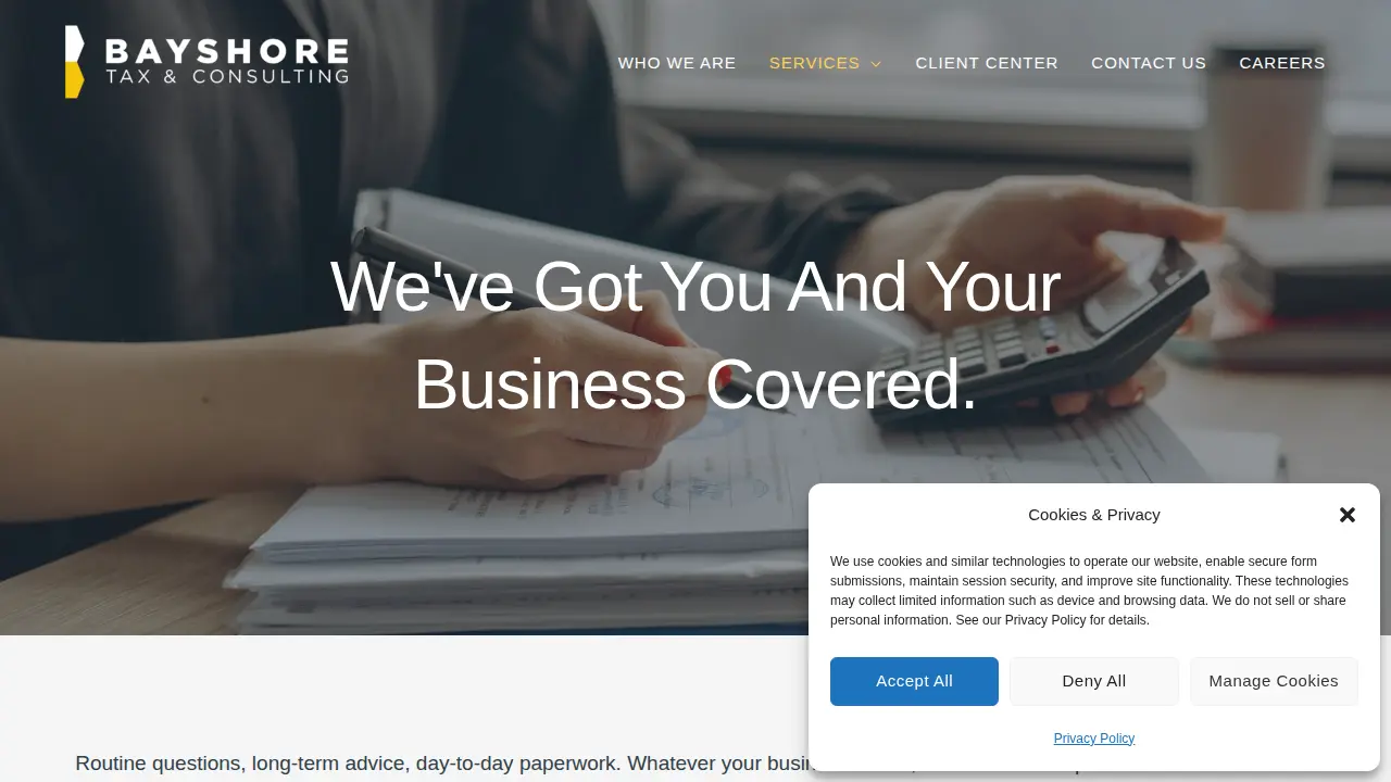 Bayshore Tax and Consulting page