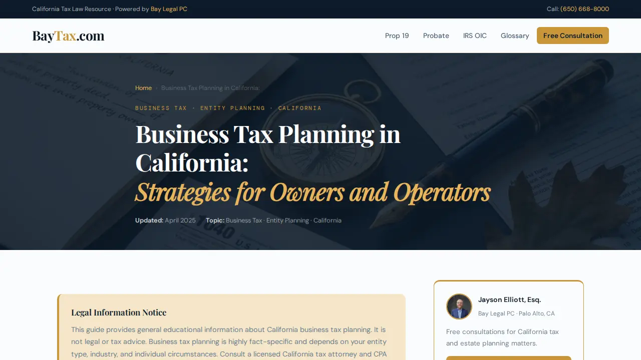 Bay Tax page