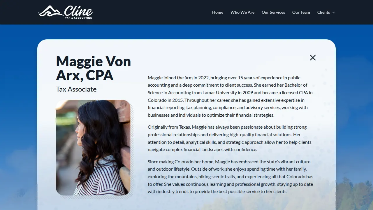 Cline Tax & Accounting page