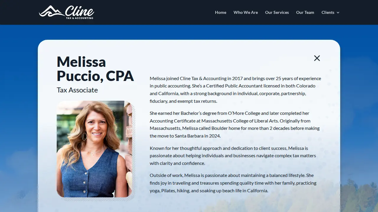Cline Tax & Accounting page