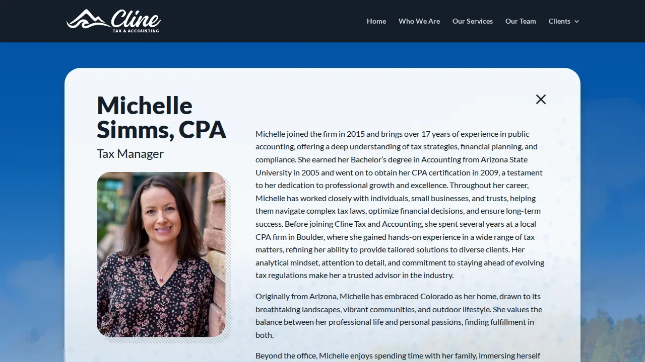 Cline Tax & Accounting page