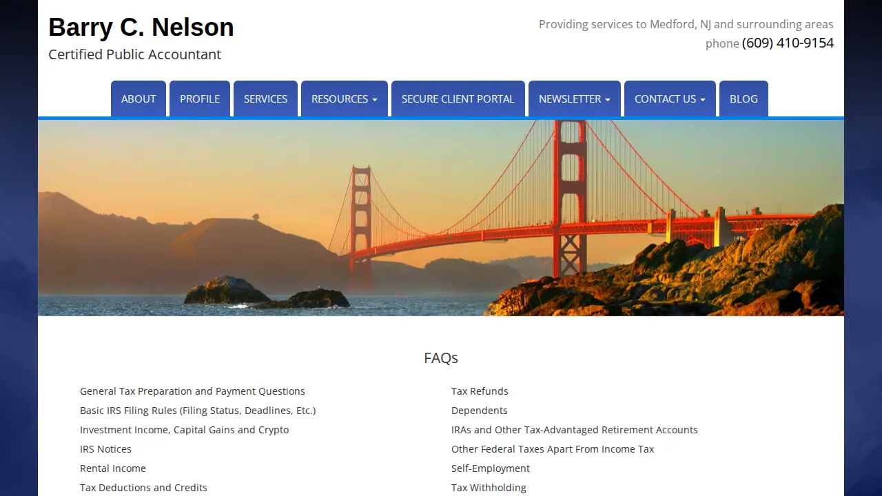 Barry C. Nelson, CPA page