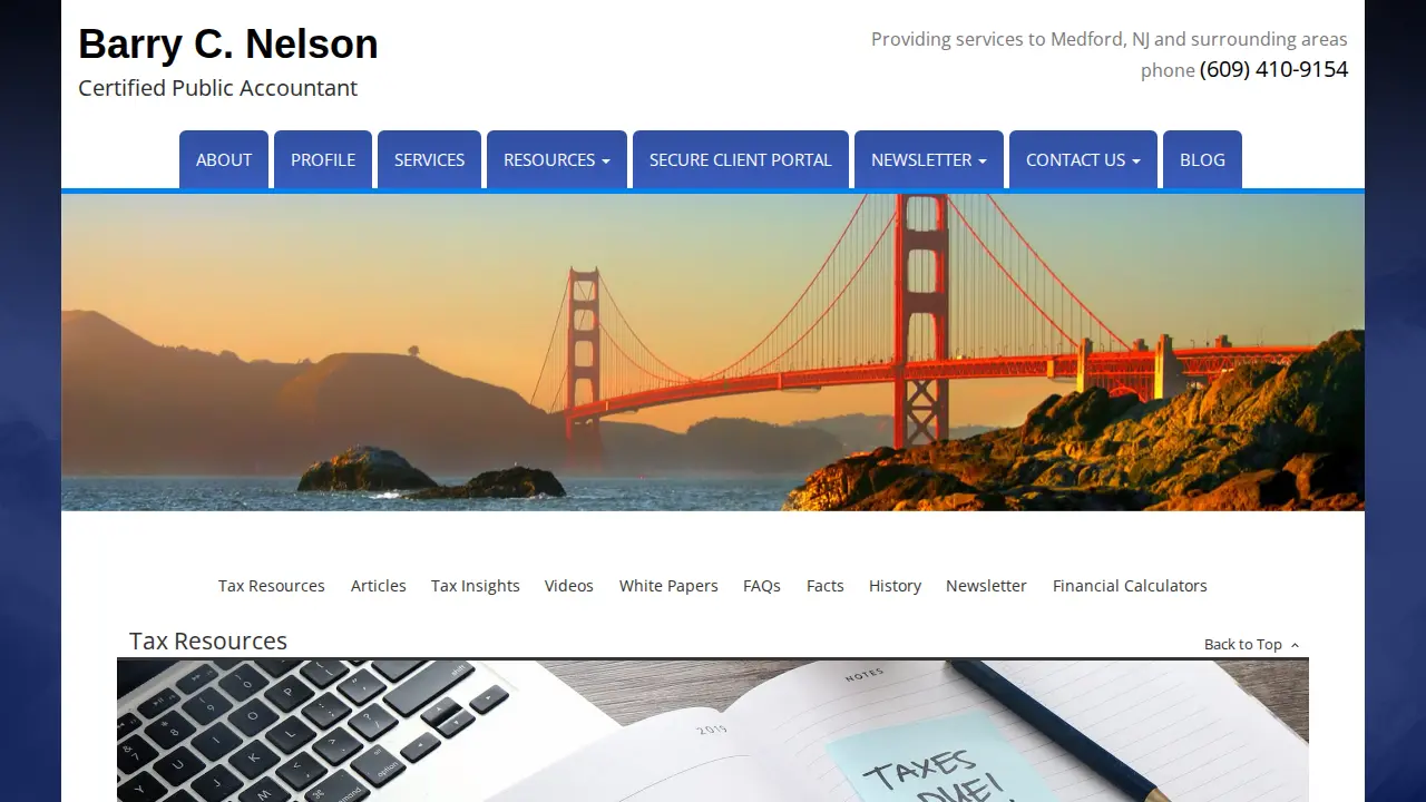 Barry C. Nelson, CPA page