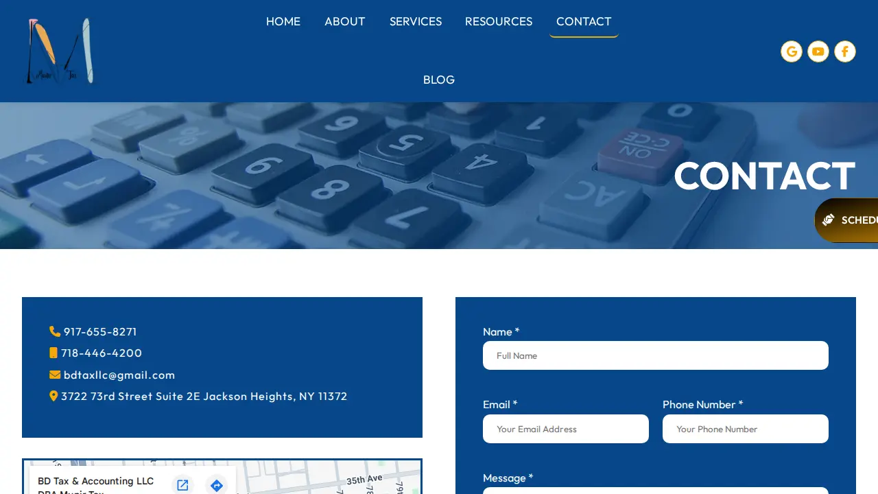 BD Tax & Accounting LLC DBA Munir Tax page