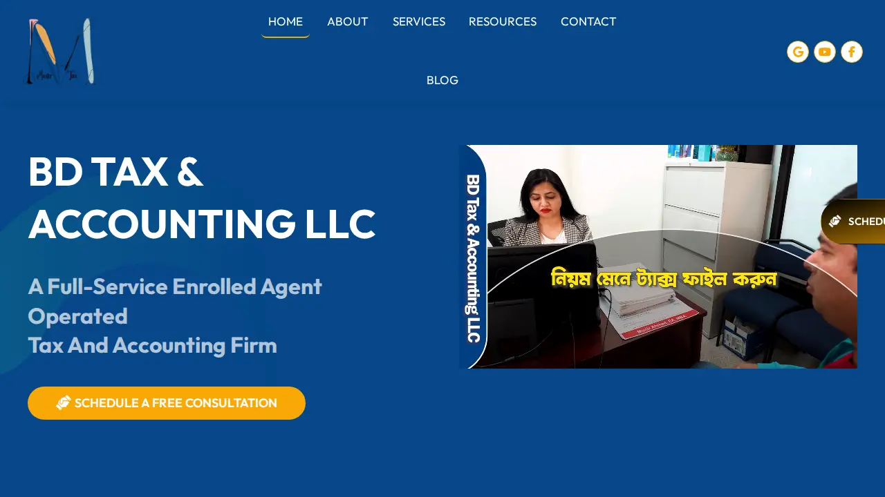 BD Tax & Accounting LLC DBA Munir Tax page