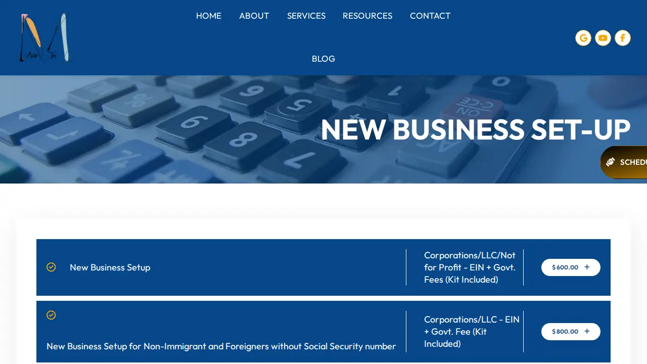 BD Tax & Accounting LLC DBA Munir Tax page