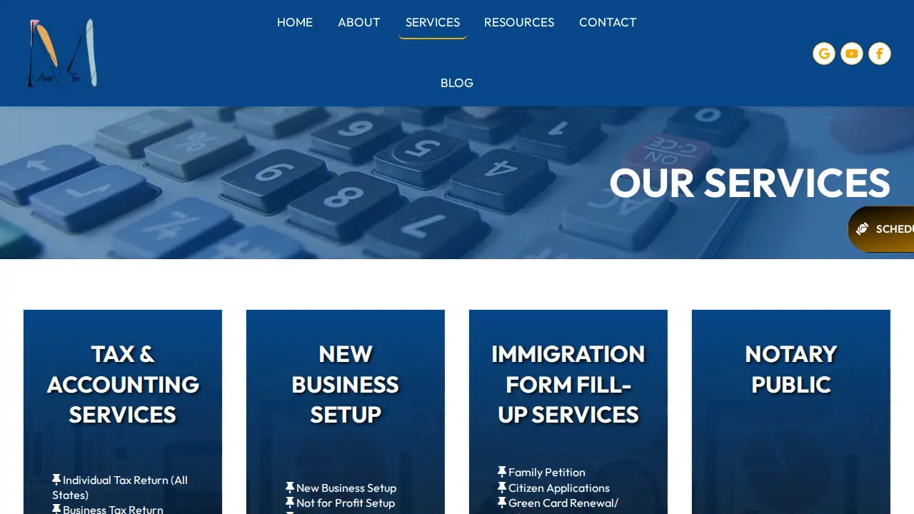 BD Tax & Accounting LLC DBA Munir Tax page